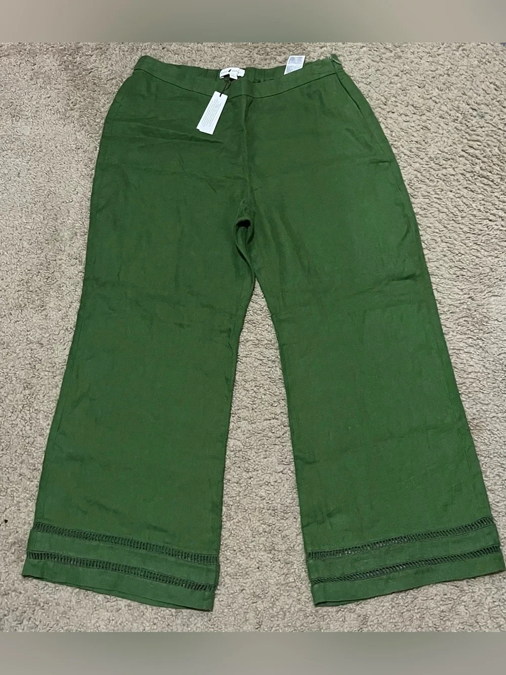 BANANA REPUBLIC MID-RISE KICK-FLARE LINEN ANKLE PANT